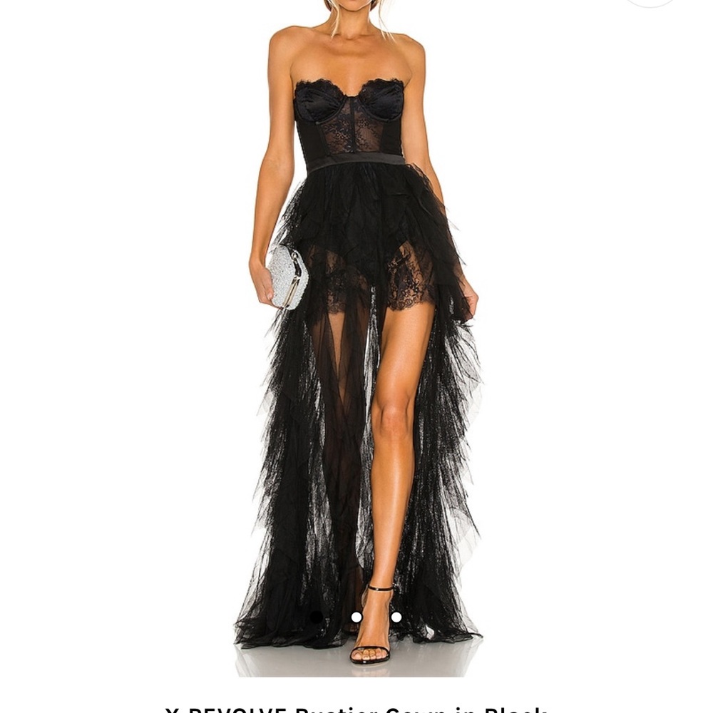 ISO FOR LOVE & LEMONS BUSTIER DRESS BLACK REVOLVE